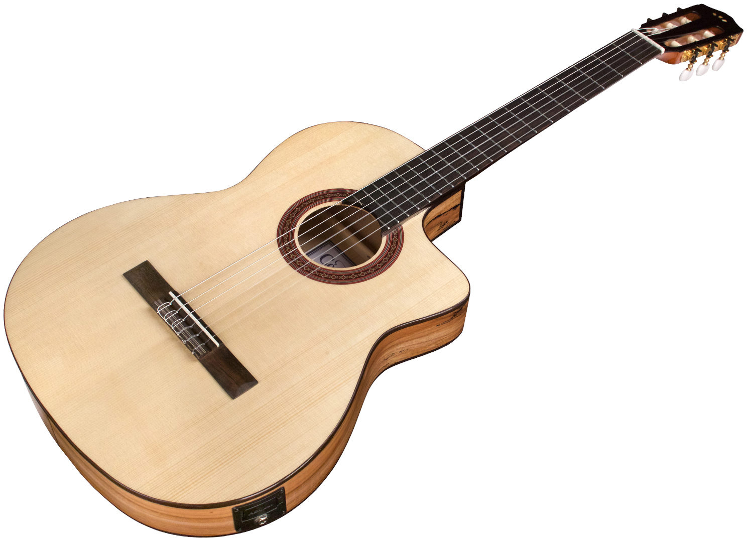 Cordoba C5 Cet Spalted Maple Limited Thinbody Cw Epicea Erable Pf - Natural - Klassieke gitaar 4/4 - Variation 2