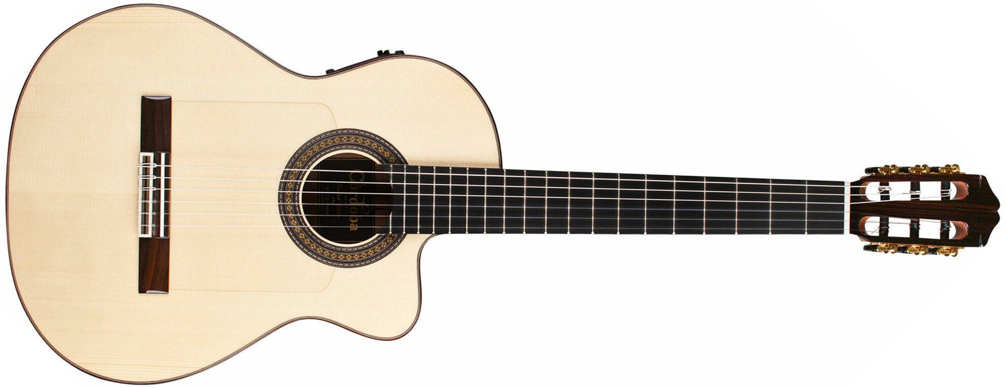 Cordoba 55fce Negra Espana 4/4 Slim Cw Epicea Ziricote Eb +etui - Natural - Klassieke gitaar 4/4 - Main picture