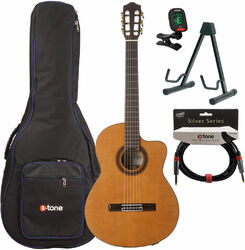 Klassieke gitaar set Cordoba Iberia C7-CE CD + housse + stand + accordeur + jack - Natural