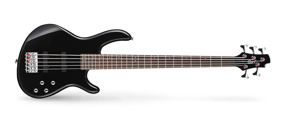 Cort Act5p - Gloss Black - Solid body elektrische bas - Variation 1