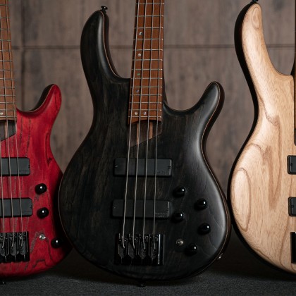 Cort B4 Element Artisan Active Bartolini Mn - Open Pore Trans Black - Solid body elektrische bas - Variation 1