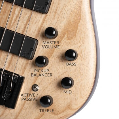 Cort B5 Element Artisan 5c Active Bartolini Mn - Open Pore Natural - Solid body elektrische bas - Variation 5