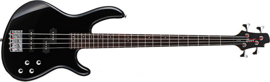 Cort Action Bass Plus Bk - Black - Solid body elektrische bas - Main picture