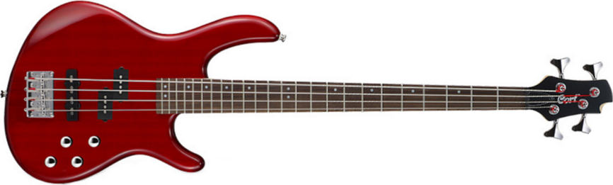 Cort Action Bass Plus Tr - Trans Red - Solid body elektrische bas - Main picture