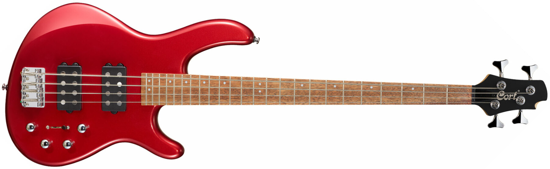 Cort Action Hh4 Active Jat - Blood Red Metallic - Solid body elektrische bas - Main picture