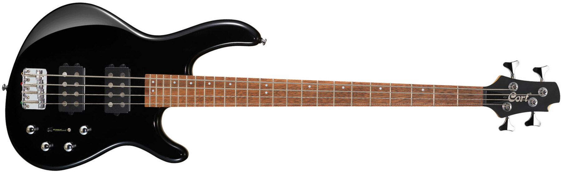 Cort Action Hh4 Active Jat - Black - Solid body elektrische bas - Main picture