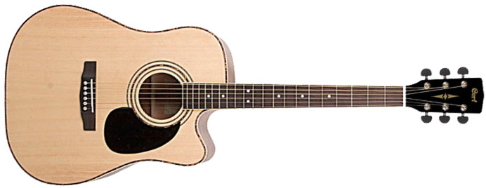 Cort Ad880ce Standard Dreadnought Cw Epicea Acajou Mer - Natural Glossy - Elektro-akoestische gitaar - Main picture