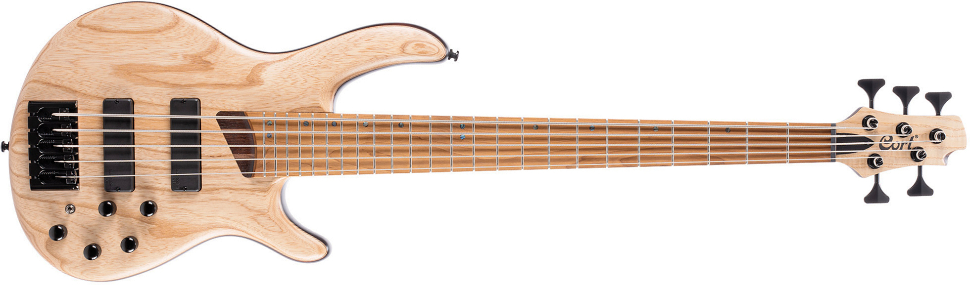 Cort B5 Element Artisan 5c Active Bartolini Mn - Open Pore Natural - Solid body elektrische bas - Main picture