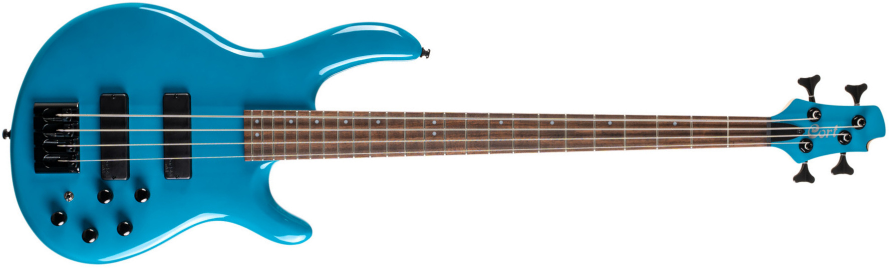 Cort C4 Deluxe Bartolini Jat - Candy Blue - Solid body elektrische bas - Main picture