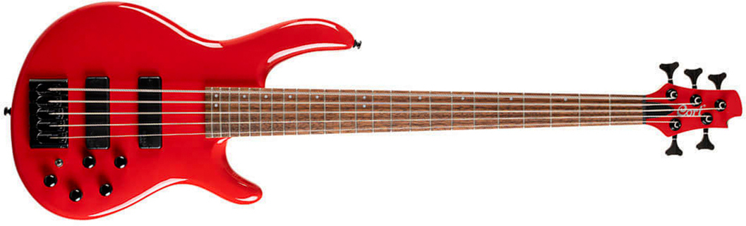 Cort C5 Deluxe Artisan 5c Active Bartolini Jat - Candy Red - Solid body elektrische bas - Main picture