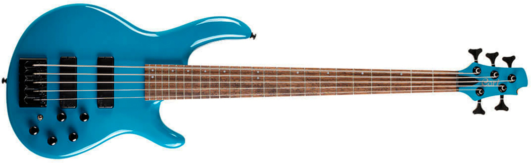Cort C5 Deluxe Artisan 5c Active Bartolini Jat - Candy Blue - Solid body elektrische bas - Main picture