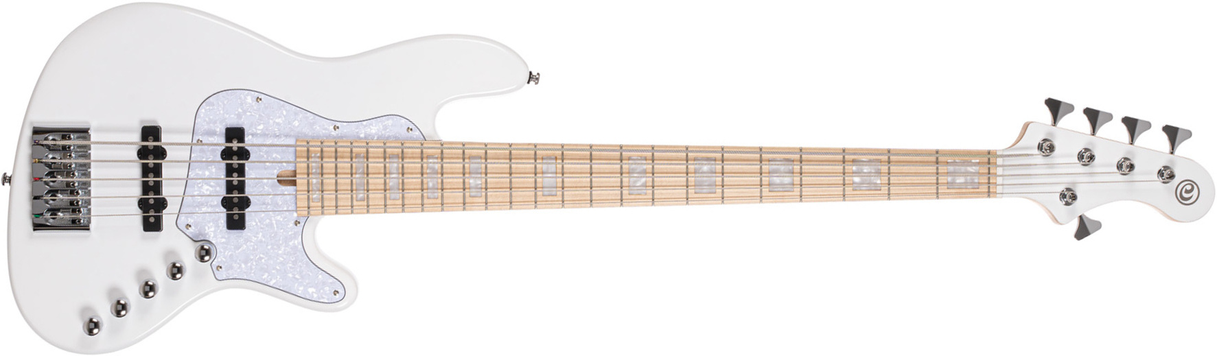 Cort Elrick Njs 5c Active Bartolini Mn - White - Solid body elektrische bas - Main picture