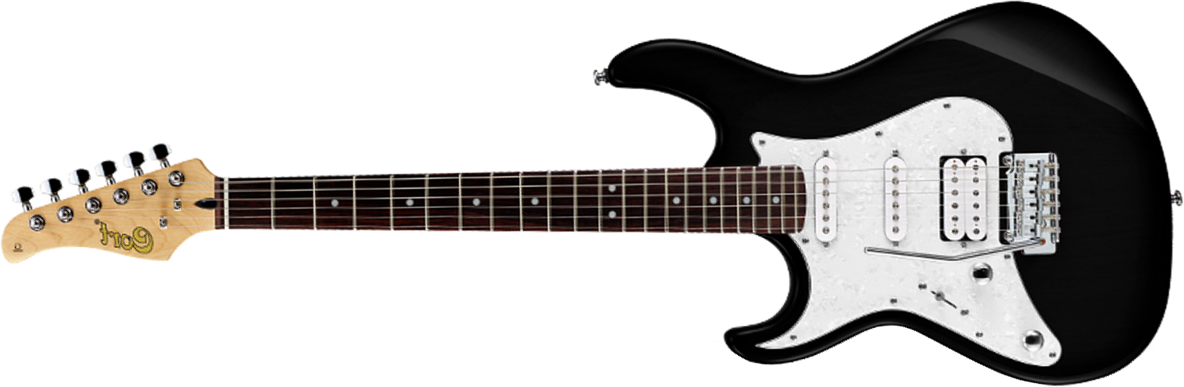 Cort G250g Bk Gaucher Hss Trem - Black - Linkshandige elektrische gitaar - Main picture