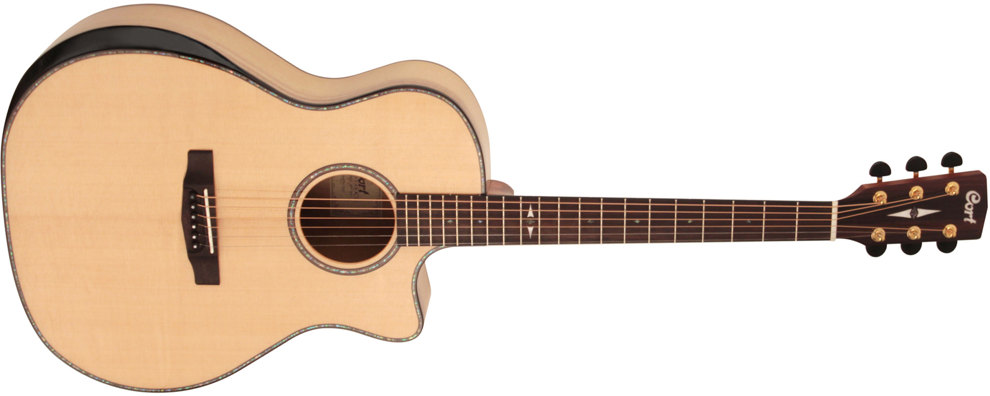 Cort Ga-my Bevel Grand Auditorium Cw Epicea Myrtlewood Ova - Natural - Volksgitaar - Main picture