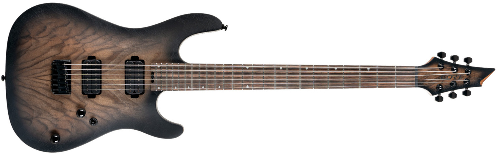 Cort Kx500 Baritone 2h Seymour Duncan Ht Eb - Black Burst - Metal elektrische gitaar - Main picture
