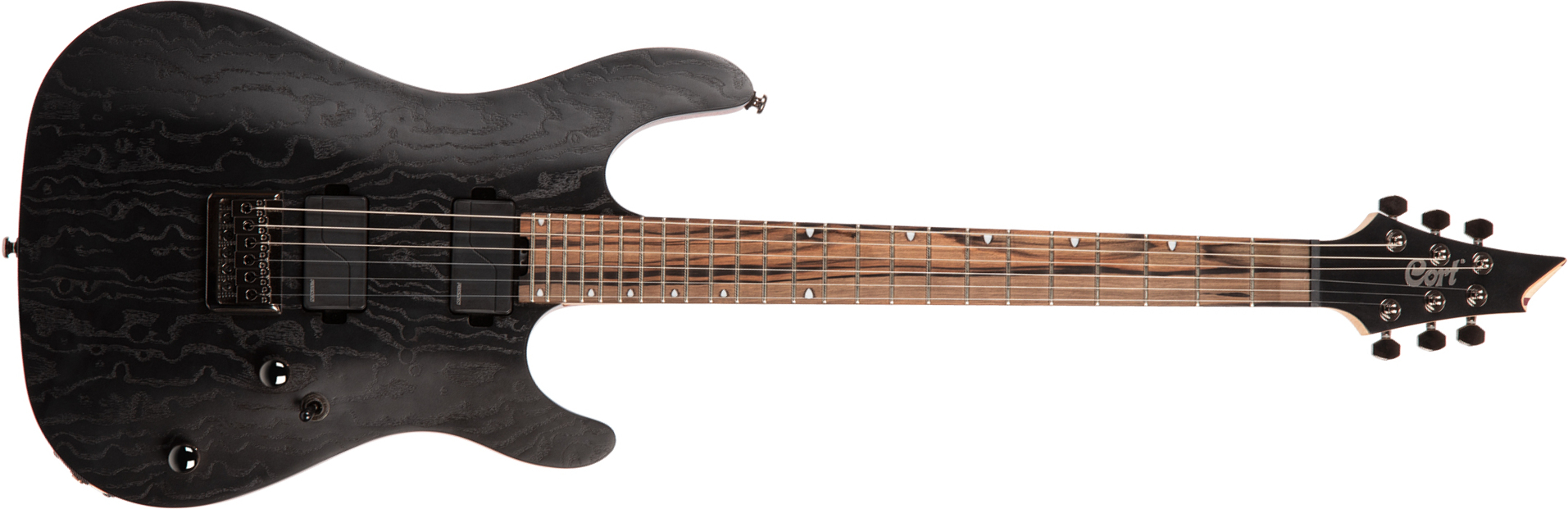 Cort Kx500 Hh Fishman Fluence Ht Eb - Etched Black - Elektrische gitaar in Str-vorm - Main picture