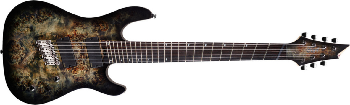 Cort Kx500ff 7c Hh Emg Ht Eb - Star Dust Black - Multi-scale gitaar - Main picture