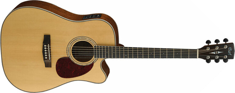 Cort Mr710f Dreadnought Cw Epicea Acajou Ova - Natural Satin - Westerngitaar & electro - Main picture