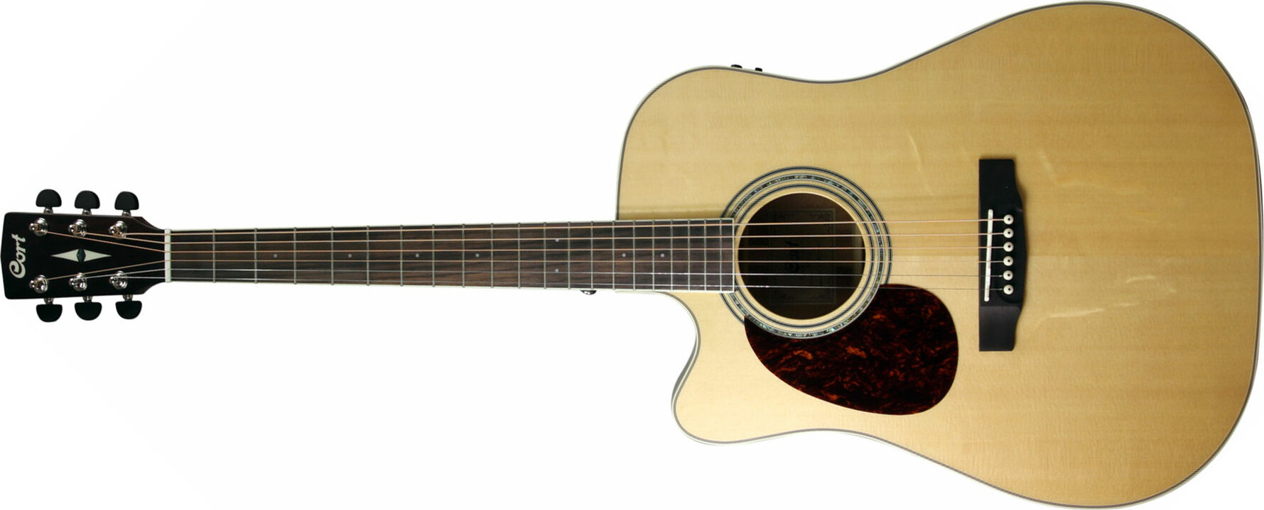 Cort Mr710f Lh Dreadnought Cw Gaucher Epicea Acajou Ova - Natural Satin - Elektro-akoestische gitaar - Main picture