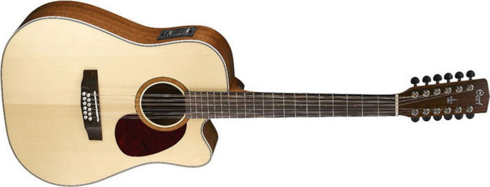 Cort Mr710f12 Dreadnought Cw 12c Epice Acajou Ova - Natural Satin - Elektro-akoestische gitaar - Main picture