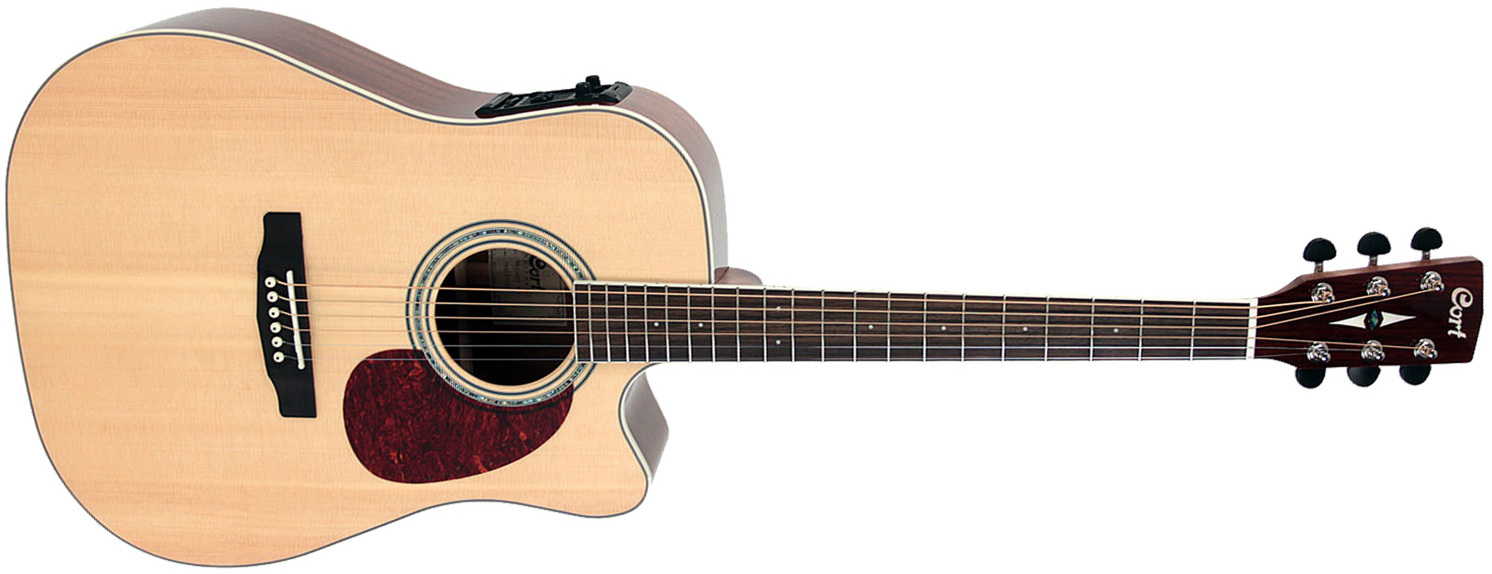 Cort Mr710fx Dreadnought Cw Epicea Acajou Ova - Natural Glossy - Elektro-akoestische gitaar - Main picture