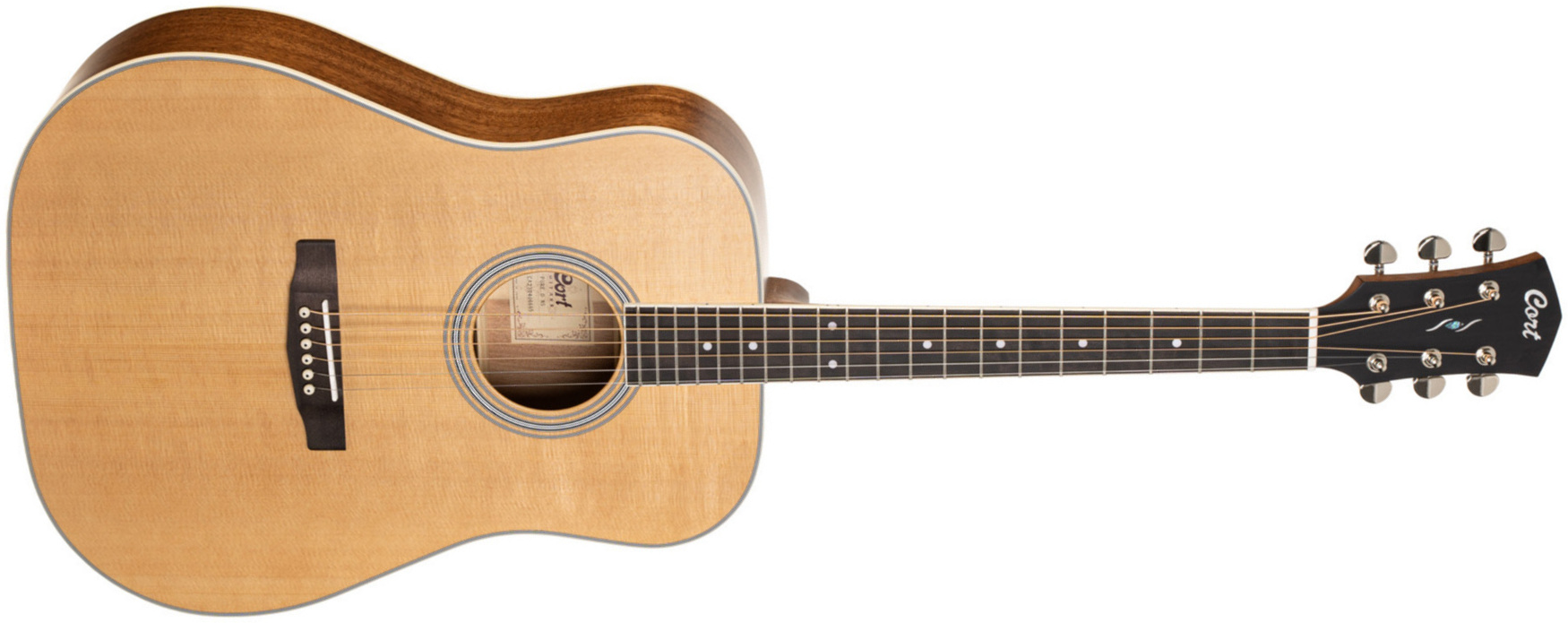 Cort Pure-d Dreadnought Epicea Acajou Ov - Natural Satin - Westerngitaar & electro - Main picture