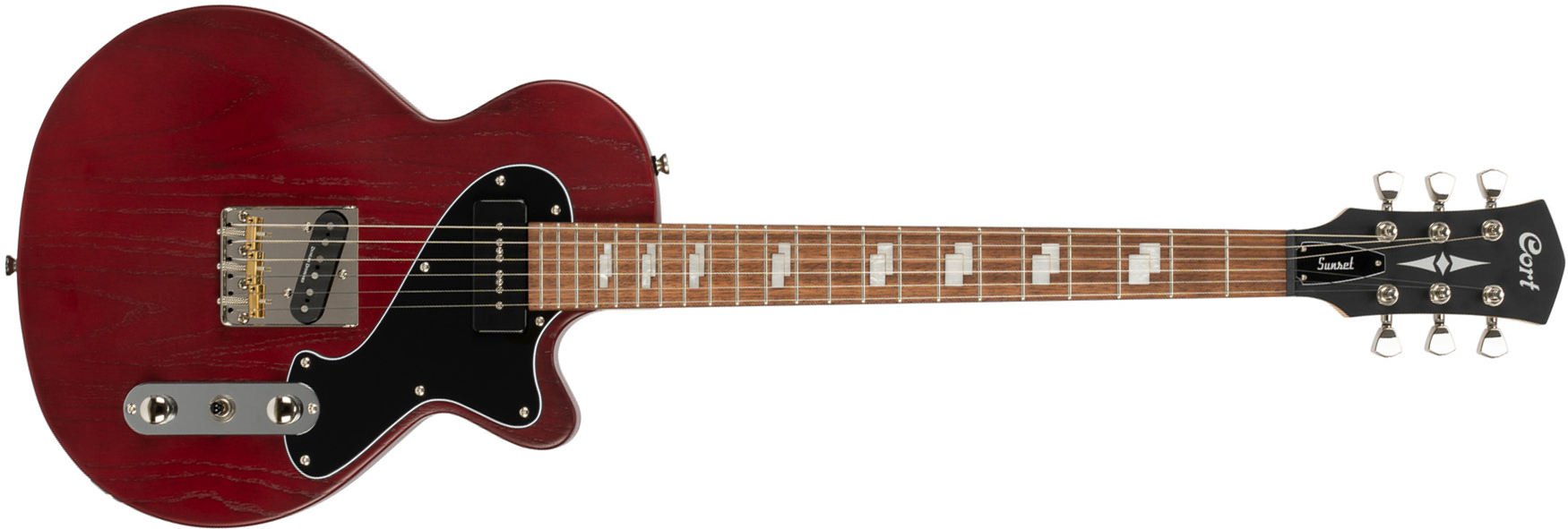 Cort Sunset Tc Opbr Ss Ht Jat - Open Pore Burgundy Red - Enkel gesneden elektrische gitaar - Main picture