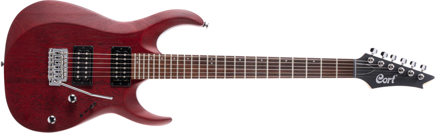 Cort X100 Opbc 2h Trem Jat - Open Pore Black Cherry - Elektrische gitaar in Str-vorm - Main picture