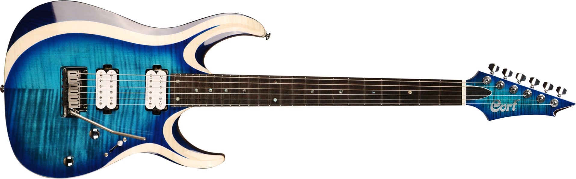 Cort X700 Duality Hh Seymour Duncan Ht Eb - Light Blue Burst - Elektrische gitaar in Str-vorm - Main picture