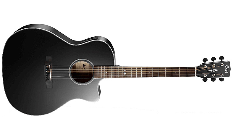 Cort Ga5f Bk Grand Regal Auditorium Cw Epicea Acajou 2016 - Black - Elektro-akoestische gitaar - Variation 1