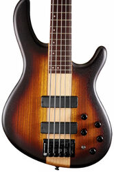 Solid body elektrische bas Cort C5 Plus ZBMH Artisan - Tobacco burst satin