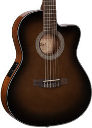 Klassieke gitaar 4/4 Cort Jade E Nylon - Dark brown burst