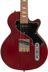 Enkel gesneden elektrische gitaar Cort Sunset TC - Open pore burgundy red