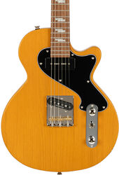 Enkel gesneden elektrische gitaar Cort Sunset TC - Open pore mustard yellow