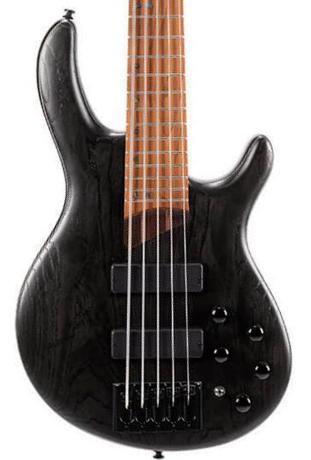 Solid body elektrische bas Cort Artisan B5 Element - Open Pore Trans Black
