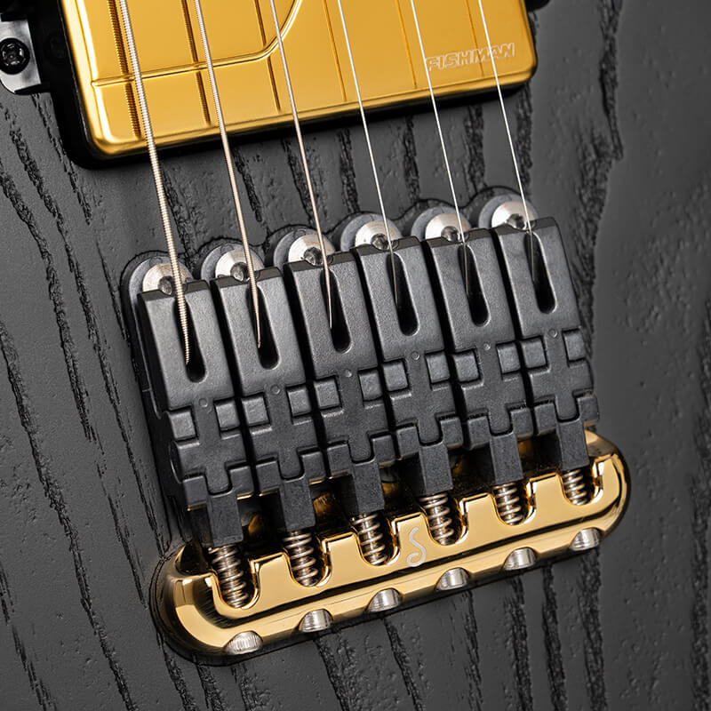 Cort Kx700tt True Temperament 2h Fishman Fluence Modern Ht Eb - Open Pore Black (gold Hardware) - Multi-scale gitaar - Variation 5