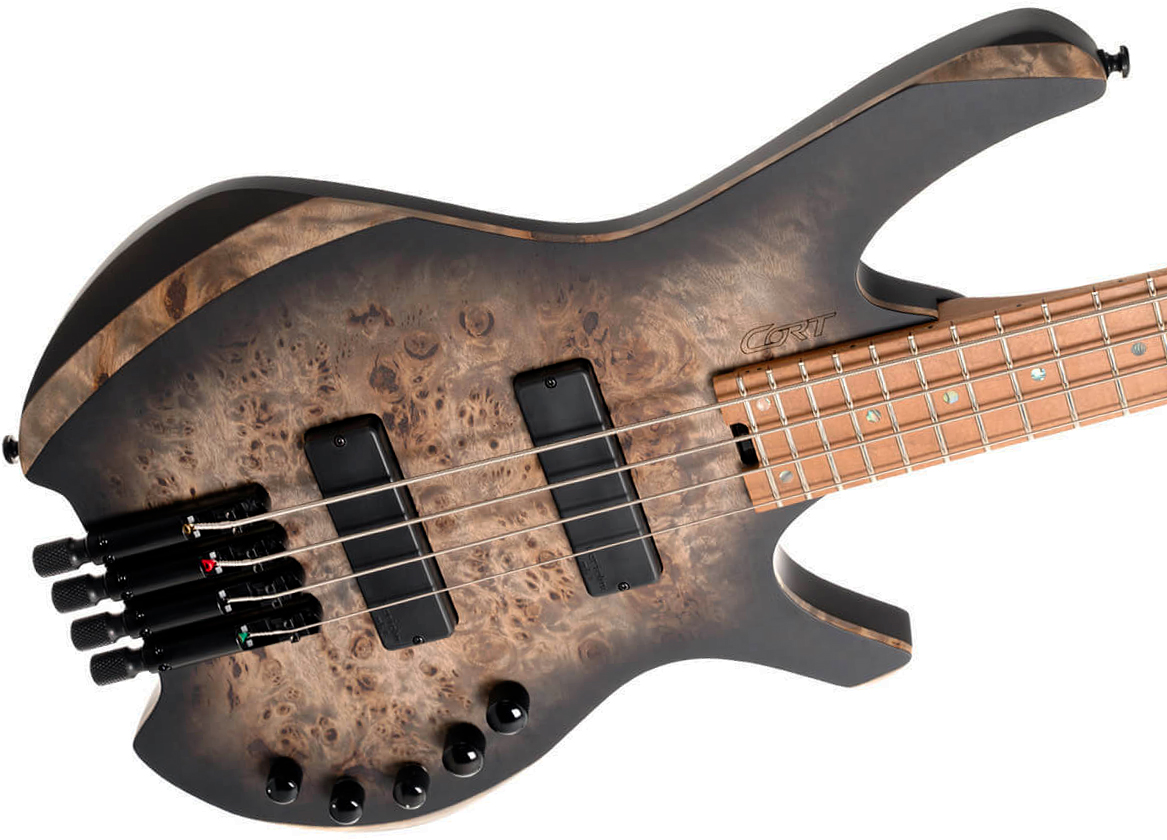 Cort Space 4c Artisan Active Bartolini Mn - Star Dust Black - Solid body elektrische bas - Variation 2
