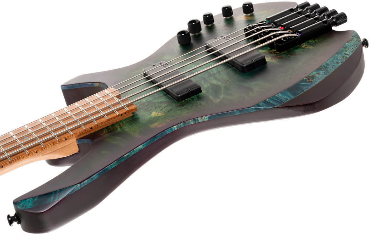 Cort Space 5c Artisan Active Bartolini Mn - Matte Star Dust Green - Solid body elektrische bas - Variation 3