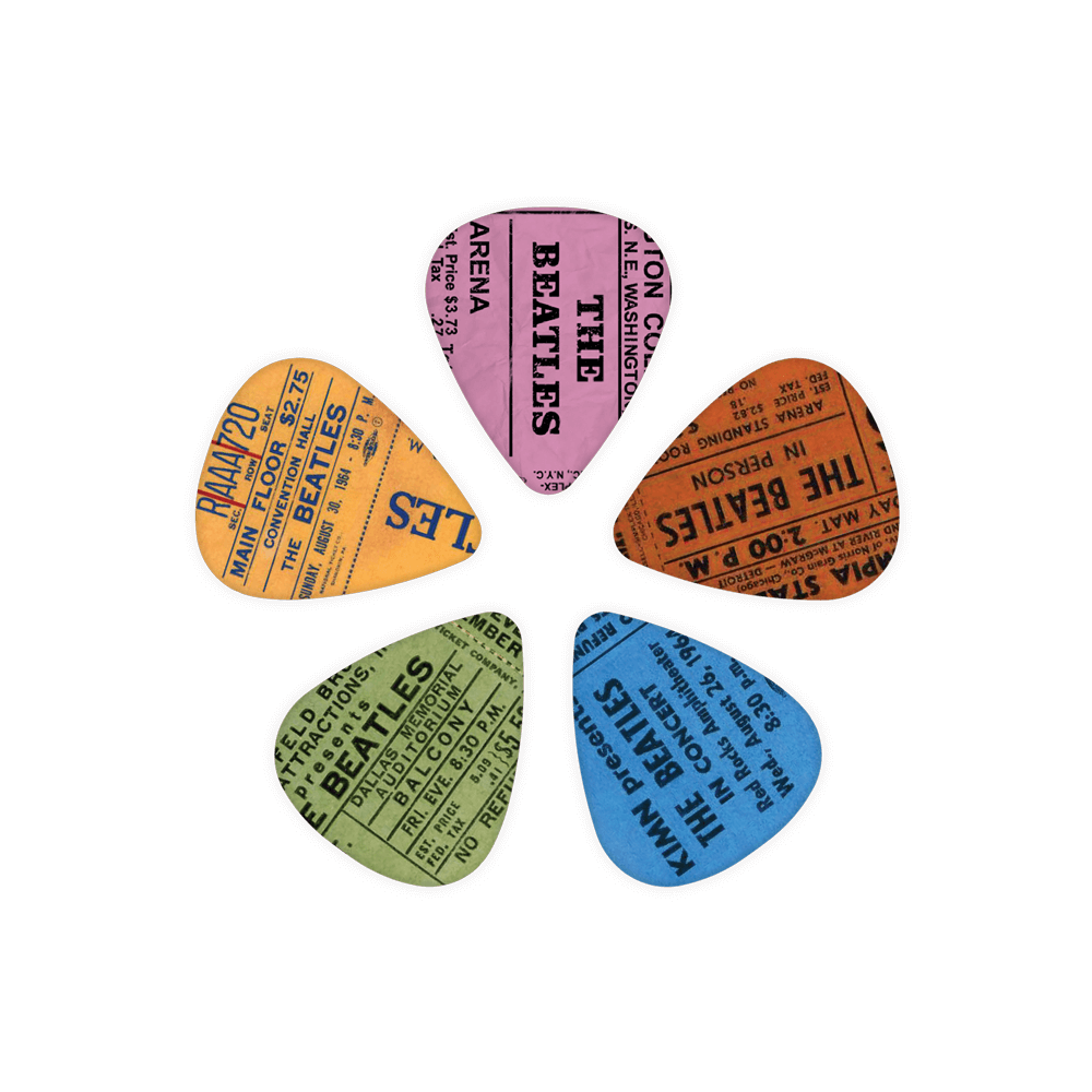 D'addario 1cwh4-10b11 Beatles 1964 Tour Ticket Stubs Guitar Picks, Medium Gauge (.70mm) 10-pack - Plectrum - Variation 1