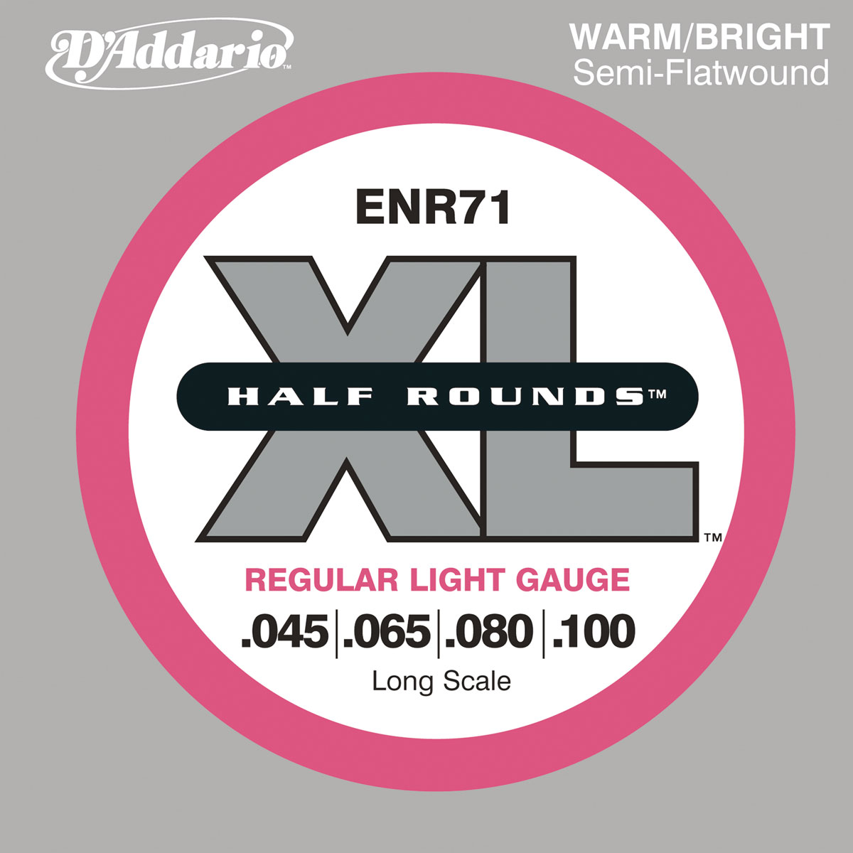 D'addario Jeu De 4 Cordes Enr71 Bass (4) Half Rounds Regular Light / Long Scale 45-100 - Elektrische bassnaren - Variation 1