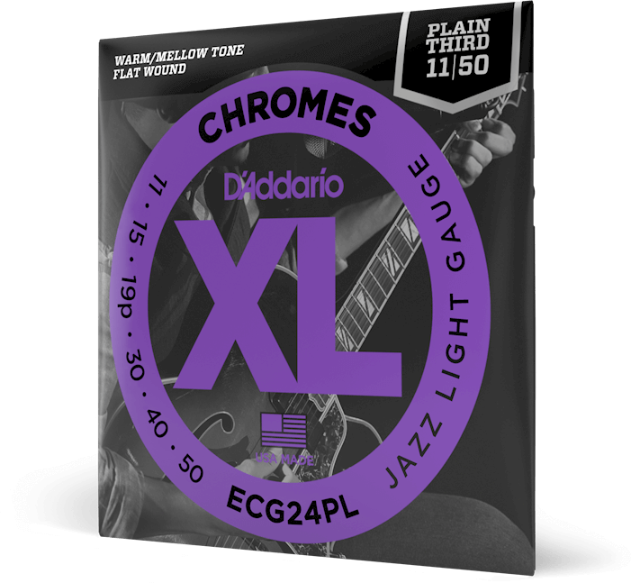 D'addario Jeu De 6 Cordes 11-50 Jazz Light, Plain Third, Xl Chromes Electric Guitar Strings - Elektrische gitaarsnaren - Main picture