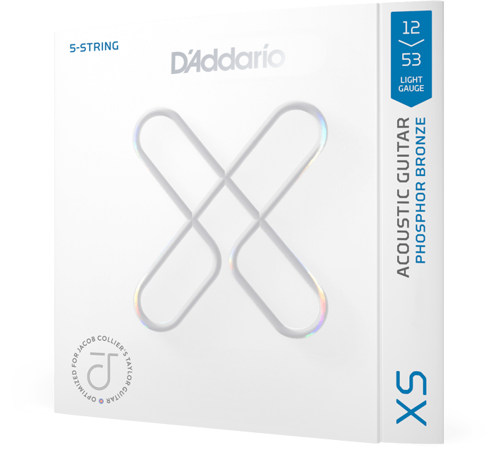 D'addario Jeu De 5 Cordes 12-53 Light, Jacob Collier 5-string Taylor,  Coated Acoustic Guitar Strings - Westerngitaarsnaren - Main picture