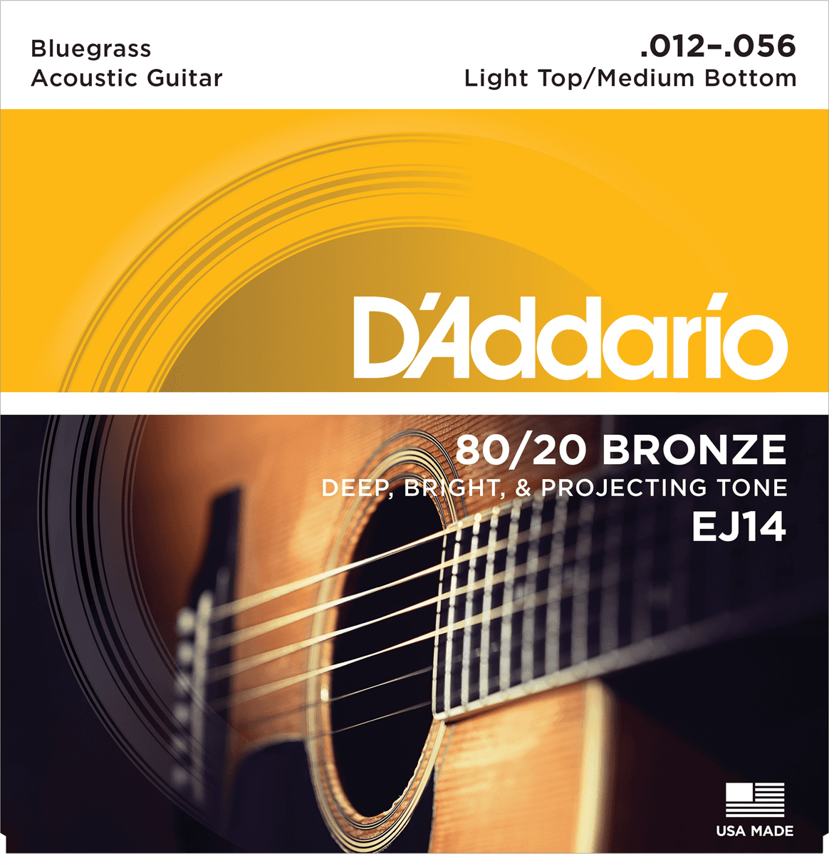 D'addario Jeu De 6 Cordes 80/20 Bronze Bluegrass 12-56 - Westerngitaarsnaren - Main picture