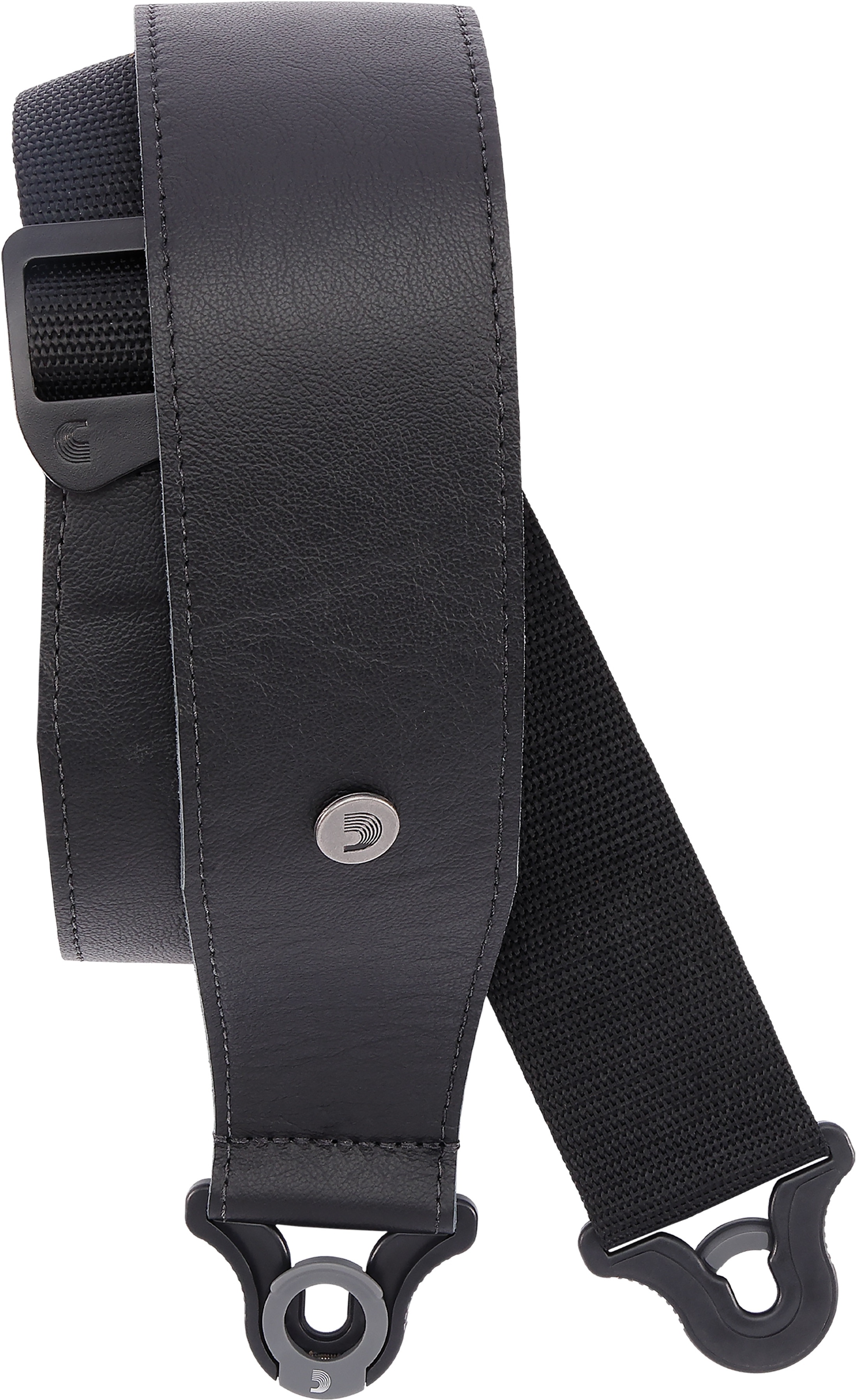 D'addario Auto Lock Cuir Guitar Strap Black Largeur 6,3 Cm - Gitaarriem - Main picture