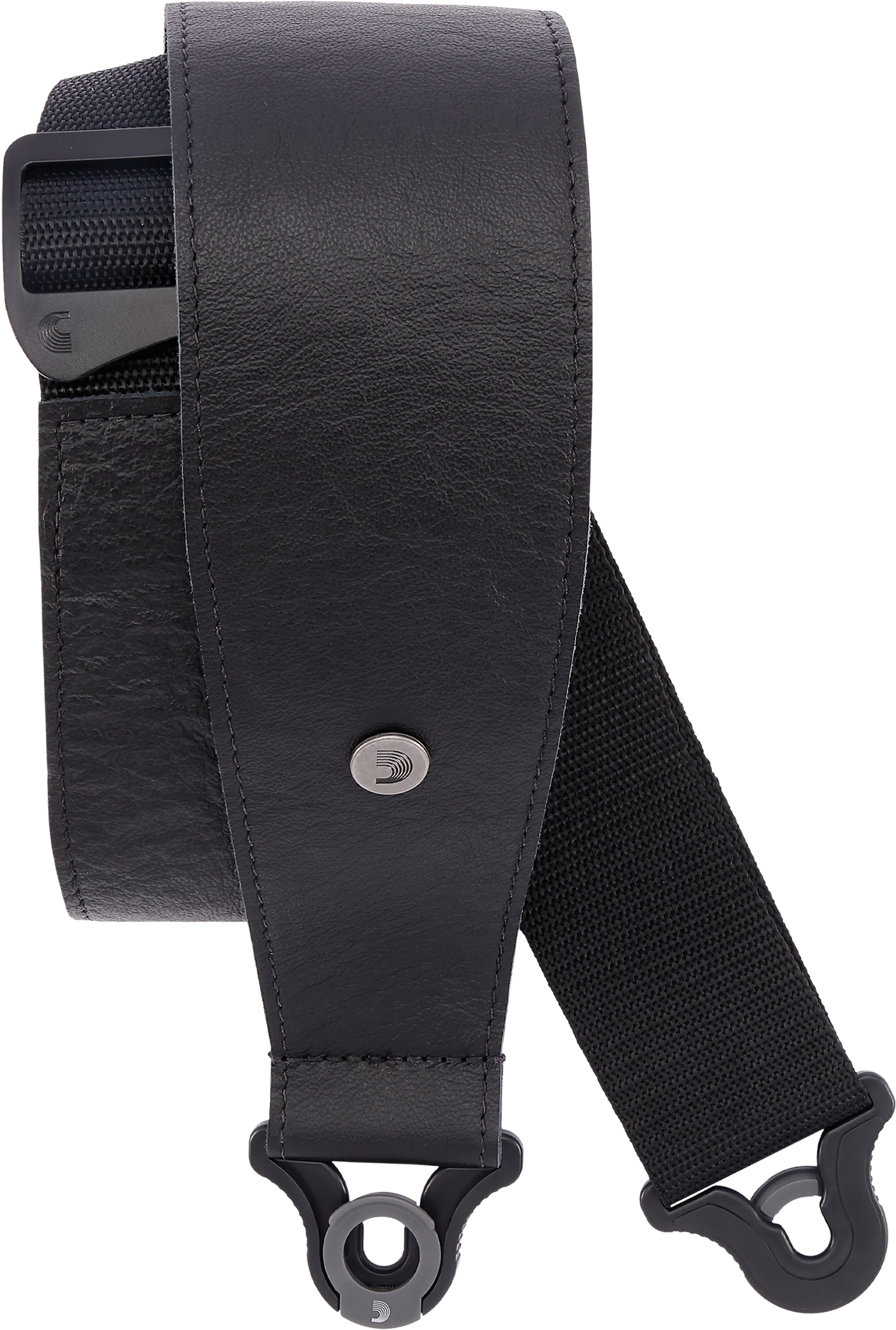 D'addario Auto Lock Cuir Guitar Strap Black Largeur 7,6 Cm - Gitaarriem - Main picture