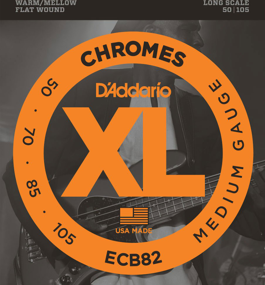 D'addario Ecb82 Chromes Flat Wound Electric Bass Long Scale 4c 50-105 - Elektrische bassnaren - Main picture