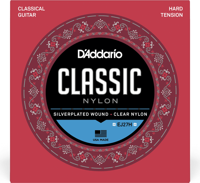 D'addario Ej27h Classic (6) Silver Plated Wrap, Nylon Core, Clear Student Nylon Trebles - Nylonsnaren voor klassieke gitaar - Main picture