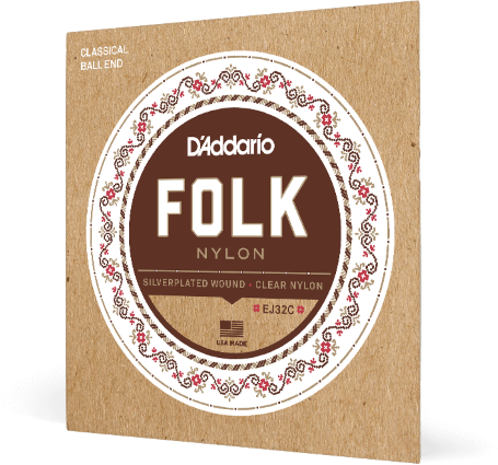 D'addario Ej32c Folk Nylon Ball End Silver Wound - Westerngitaarsnaren - Main picture