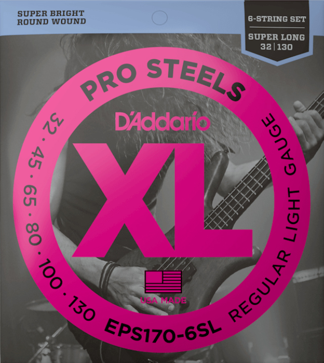 D'addario Eps170-6sl Prosteels Round Wound Electric Bass Super Long Scale 6c 30-130 - Elektrische bassnaren - Main picture