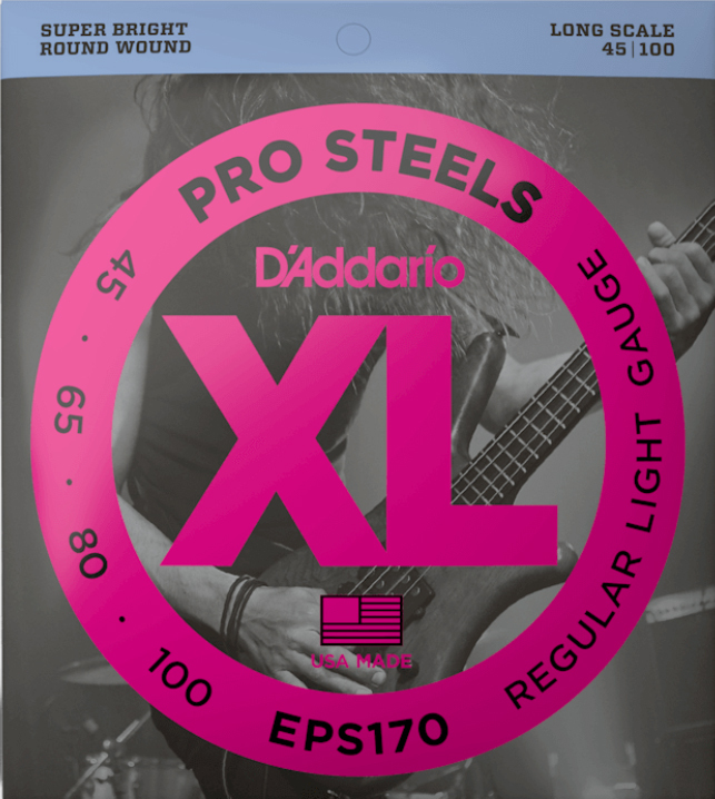 D'addario Eps170 Prosteels Round Wound Electric Bass Long Scale 4c 45-100 - Elektrische bassnaren - Main picture